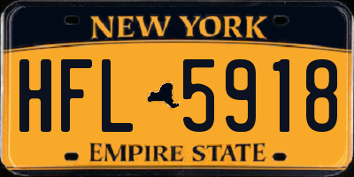 NY license plate HFL5918