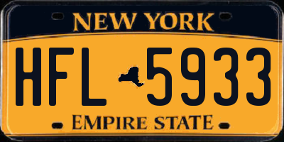 NY license plate HFL5933