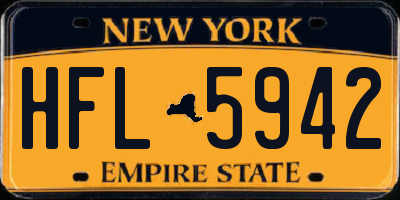 NY license plate HFL5942