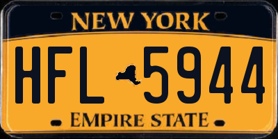 NY license plate HFL5944