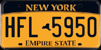 NY license plate HFL5950