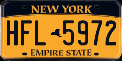 NY license plate HFL5972