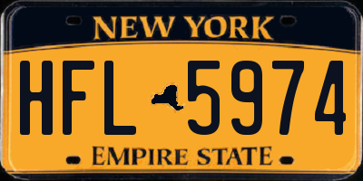 NY license plate HFL5974