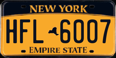 NY license plate HFL6007