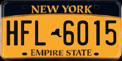 NY license plate HFL6015