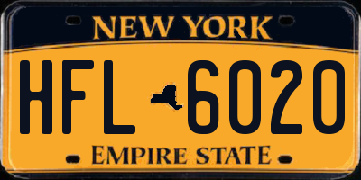 NY license plate HFL6020