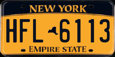 NY license plate HFL6113