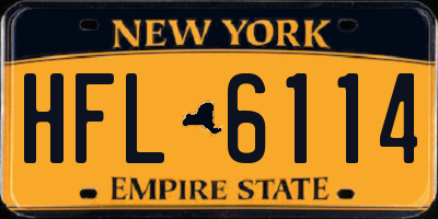 NY license plate HFL6114