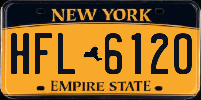 NY license plate HFL6120
