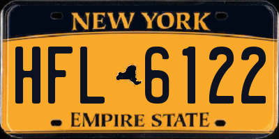 NY license plate HFL6122