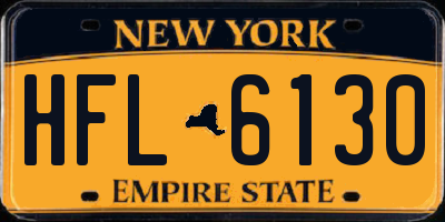 NY license plate HFL6130