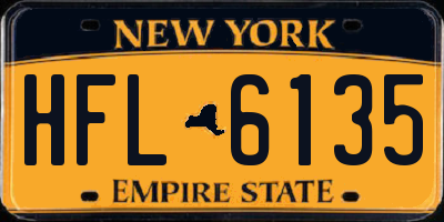 NY license plate HFL6135