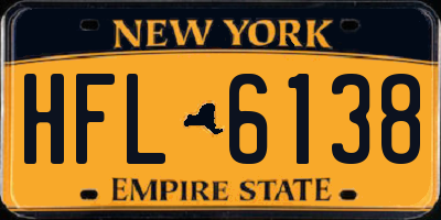 NY license plate HFL6138