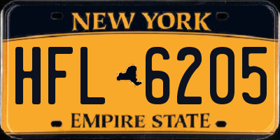 NY license plate HFL6205