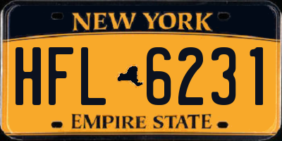NY license plate HFL6231