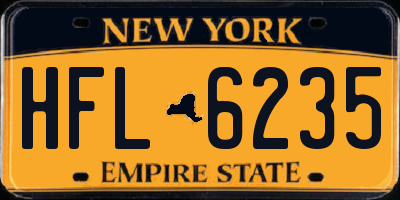 NY license plate HFL6235