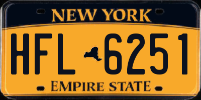 NY license plate HFL6251