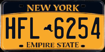 NY license plate HFL6254