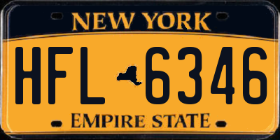 NY license plate HFL6346