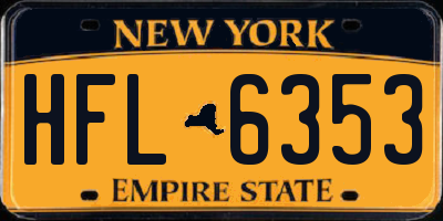 NY license plate HFL6353