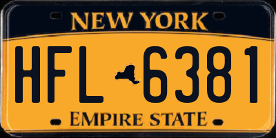 NY license plate HFL6381