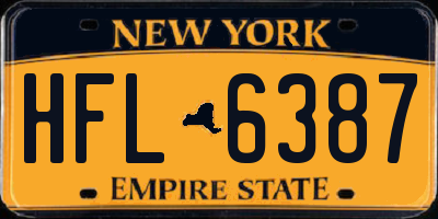 NY license plate HFL6387