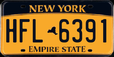NY license plate HFL6391