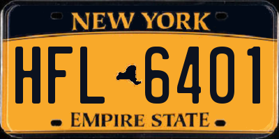 NY license plate HFL6401