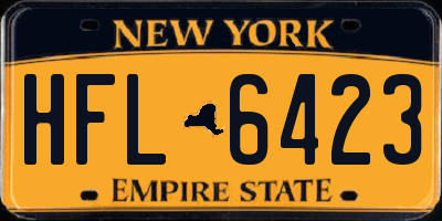 NY license plate HFL6423