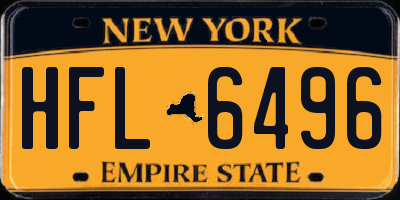 NY license plate HFL6496