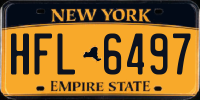 NY license plate HFL6497