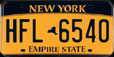 NY license plate HFL6540