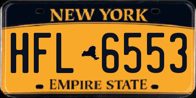 NY license plate HFL6553