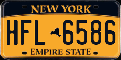 NY license plate HFL6586