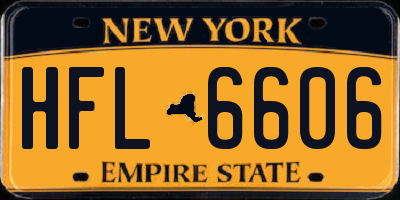NY license plate HFL6606