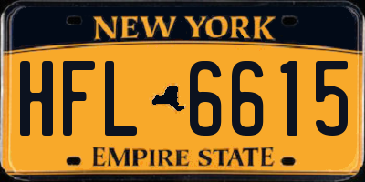 NY license plate HFL6615