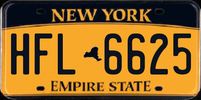 NY license plate HFL6625