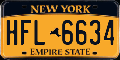NY license plate HFL6634
