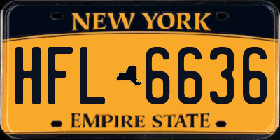 NY license plate HFL6636