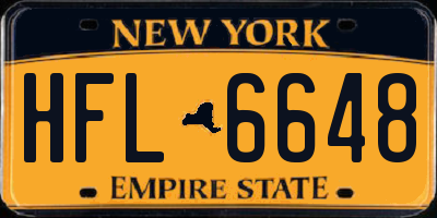 NY license plate HFL6648
