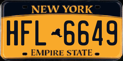 NY license plate HFL6649