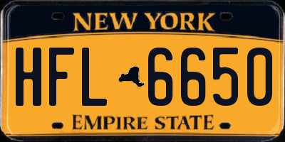 NY license plate HFL6650