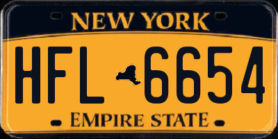 NY license plate HFL6654