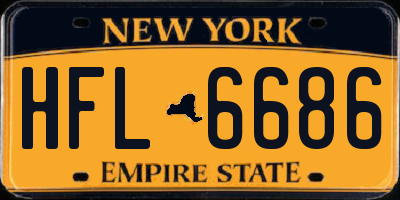 NY license plate HFL6686