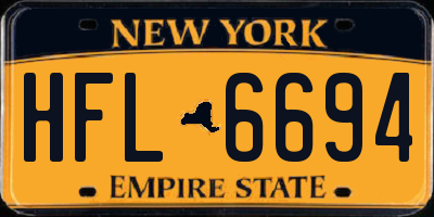 NY license plate HFL6694