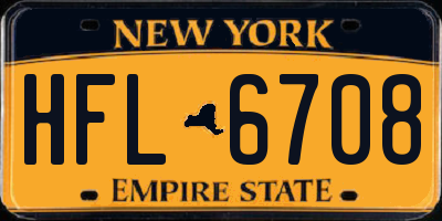 NY license plate HFL6708