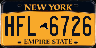 NY license plate HFL6726
