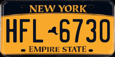NY license plate HFL6730