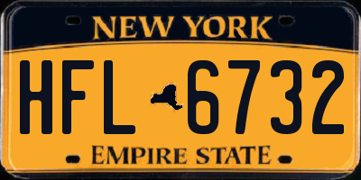 NY license plate HFL6732