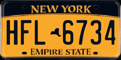 NY license plate HFL6734